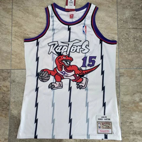 Regata NBA Toronto Raptors Retrô 1998-1999 Mitchell & Ness Authentic Carter 15 - Branca