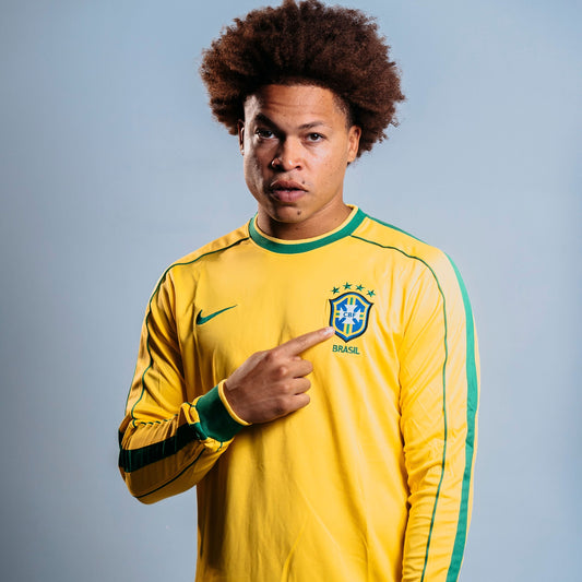 Camisa Retrô Seleção Brasil Manga Longa 1998/98 Home
