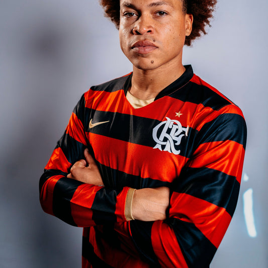 Camisa Flamengo Retrô 2009 Manga Longa Vermelha e Preta - Nike