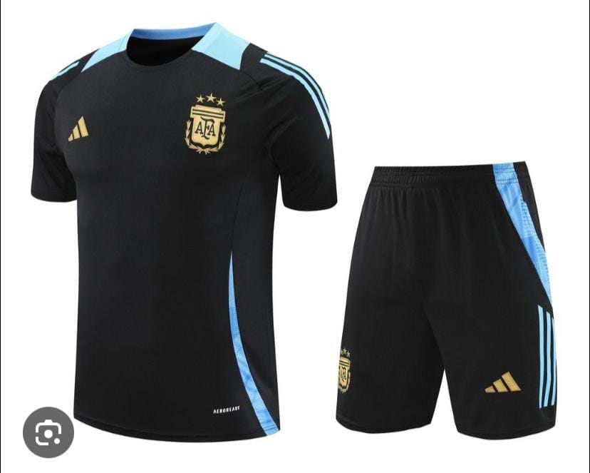 Conjunto Manga Argentina 2024/25 - Preta e Azul