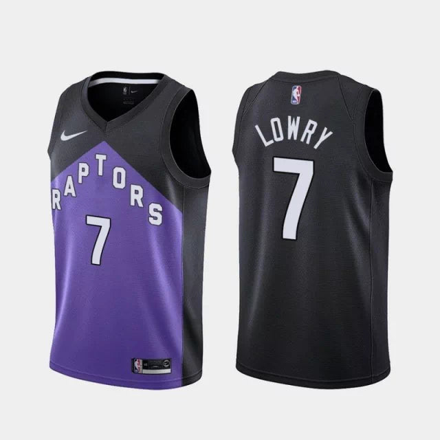 Regata NBA Toronto Raptors Earned Edition Nike Swingman Authentic Lowry 7 - Roxa e Preta