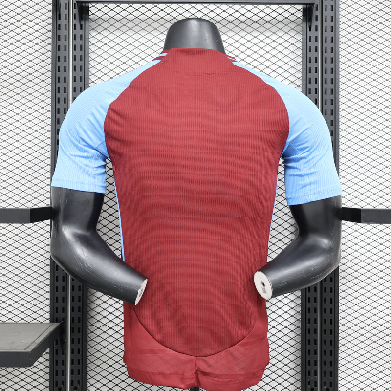 Camisa Aston Villa Home 2024/25 Jogador Adidas Masculino - Grená e Azul