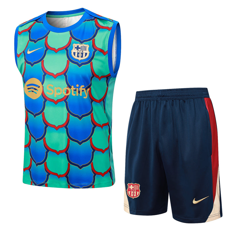 Conjunto Regata Barcelona 2024/25 - Azul e Verde Turquesa