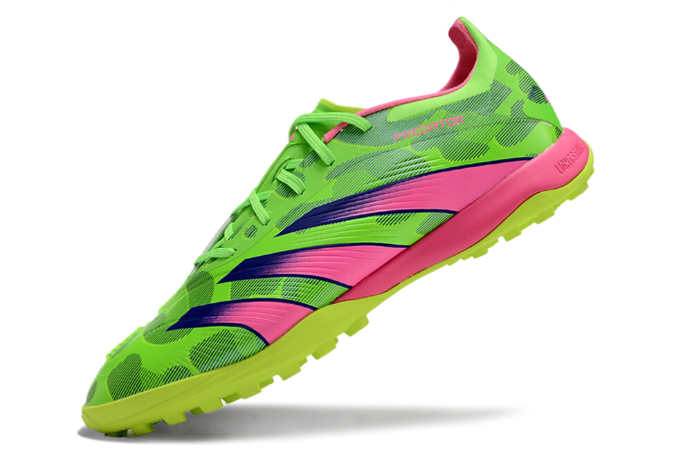 Chuteira Society Adidas Predator Elite TF - Verde e Rosa
