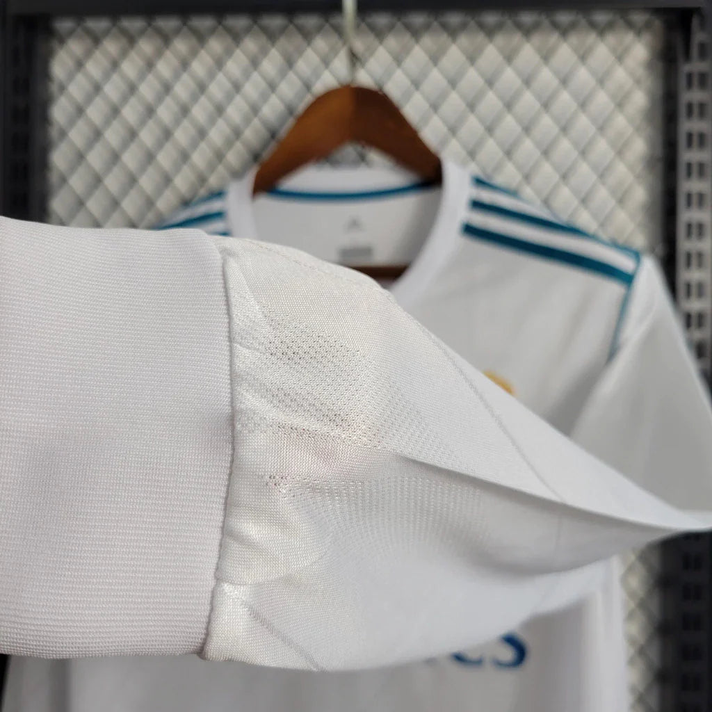 Camisa Retrô Real Madrid I Home Adidas 2017/18  Manga Longa Masculino Branco