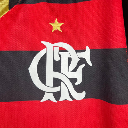 Camisa Retrô Flamengo I 2008/09 Nike Manga Longa Masculina - Vermelha e Preta