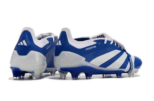 Chuteira Adidas Predator Elite Tongue FG - Azul e Branca