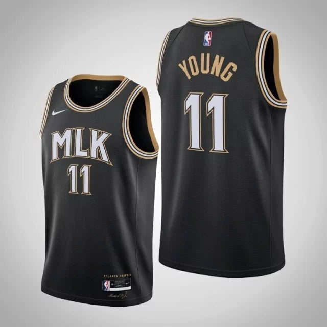 Regata NBA Atlanta Hawks Edition 20/21 Nike Authentic Young 11 - Preta