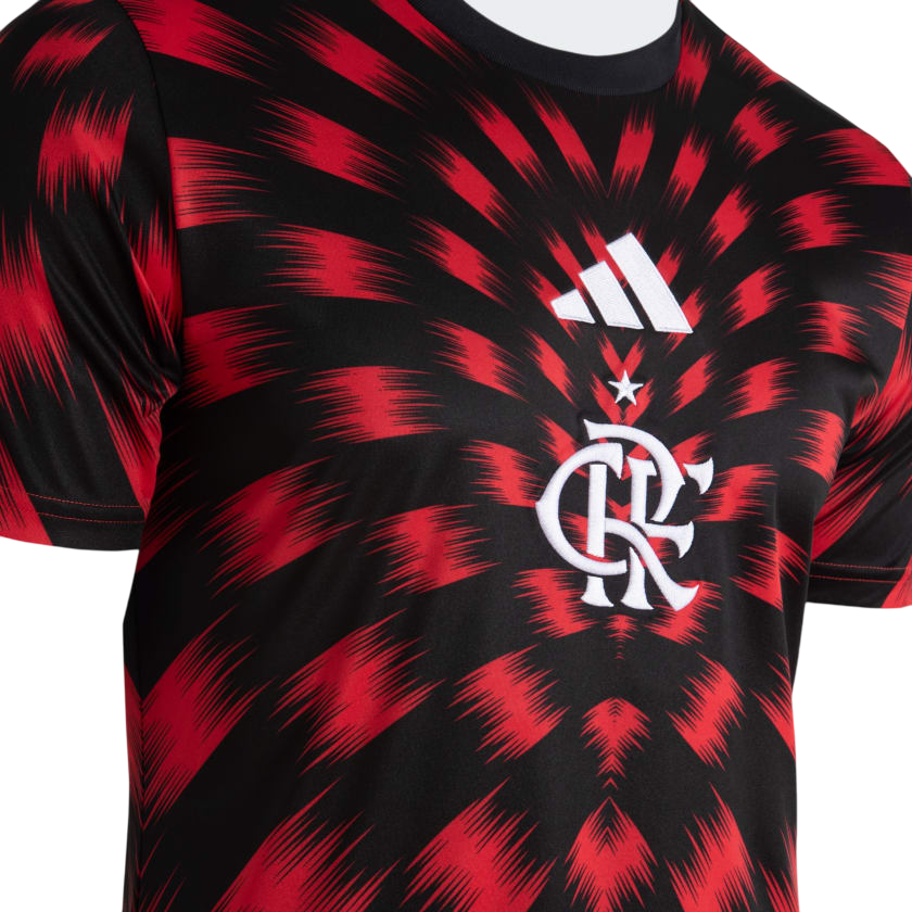 Camisa Pre Jogo Flamengo 25/26 Adidas - Vermelha e Preta