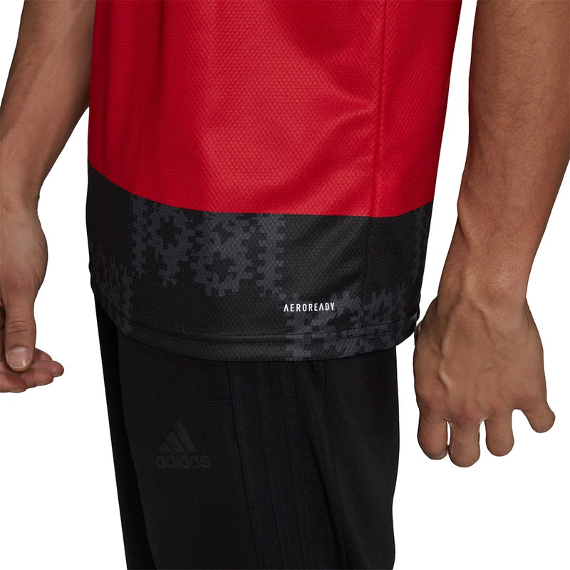 Camisa Flamengo Home 21/22 Torcedor Adidas Masculino - Vermelho e Preto