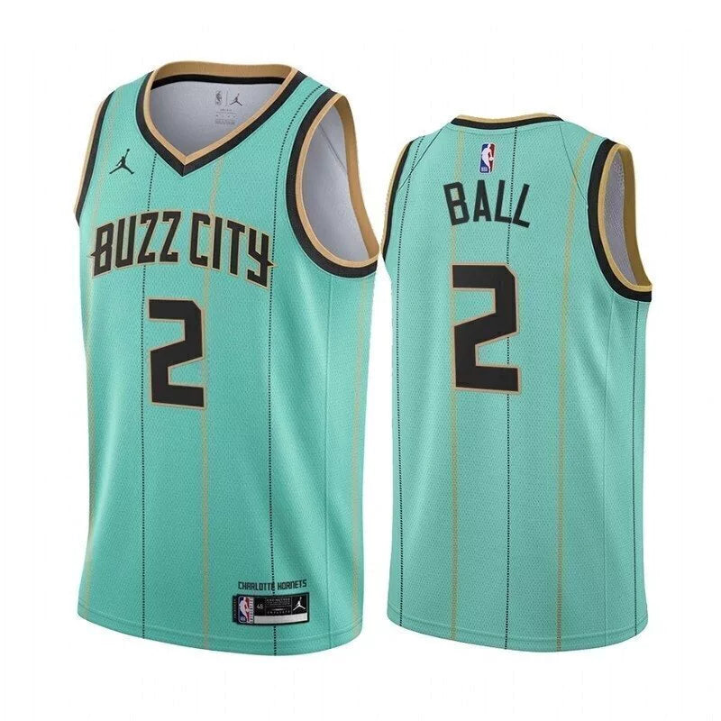 Regata NBA Charlotte Hornets City Edition 20/21 Jordan Authentic Ball 2 - Verde