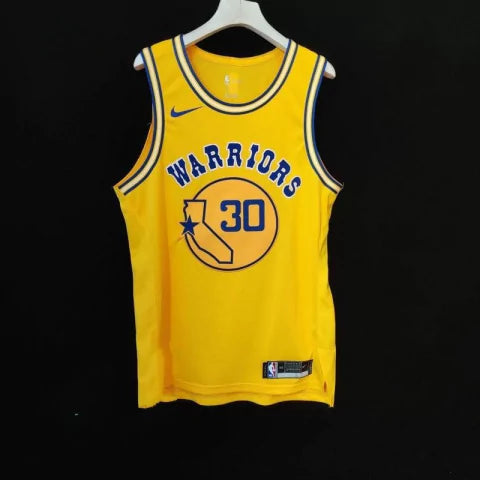 Regata NBA Golden State Warriors Retrô Icon Edition Nike Authentic Curry 30 - Amarela