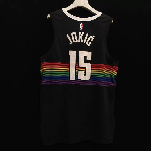 Regata NBA Denver Nuggets Icon Edition 20/21 Nike Authentic Jokic 15 - Preta