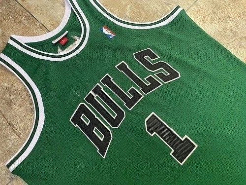 Regata NBA Chicago Bulls Retrô 2008 - 2009 Mitchell & Ness Authentic Rose 1 - Verde