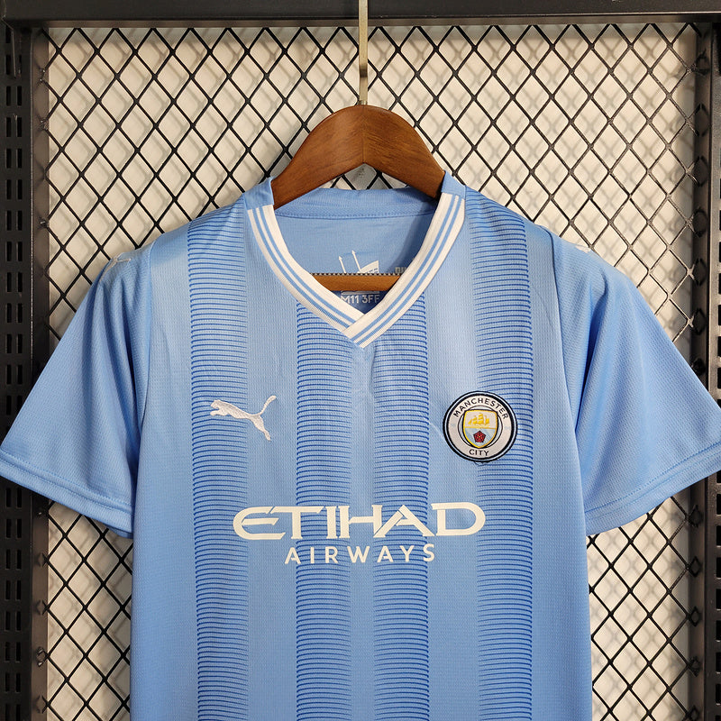 Kit Infantil Manchester City 23/24 Home - Azul