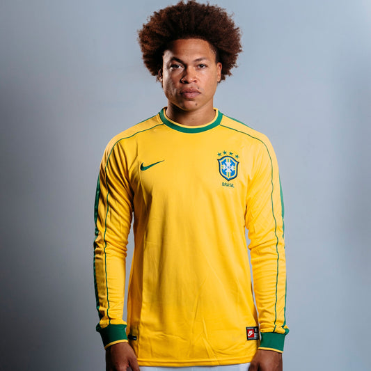 Camisa Retrô Seleção Brasil Manga Longa 1998/98 Home