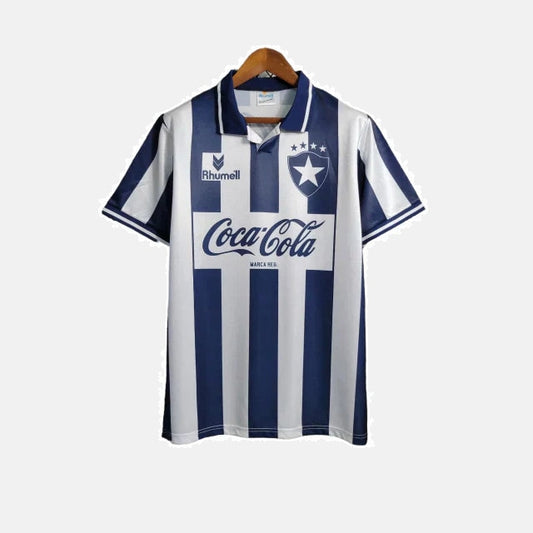 Camisa Botafogo I Retrô 1994 Torcedor Masculino - Preta e branca com Patrocínio da Coca Cola