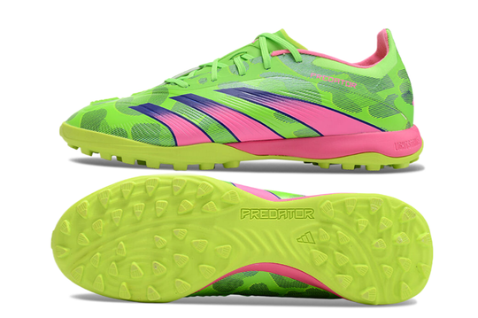 Chuteira Society Adidas Predator Elite TF - Verde e Rosa