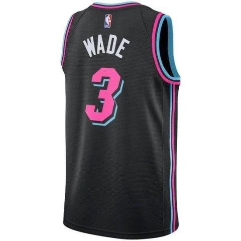 Regata NBA Miami Heat Nike Authentic Wade 3 - Preta