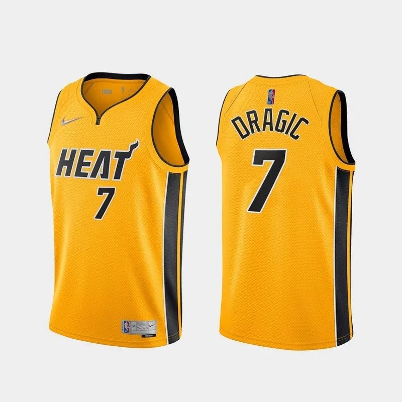 Regata NBA Miami Heat Edition 20/21 Nike Authentic Dragic 7 - Amarela